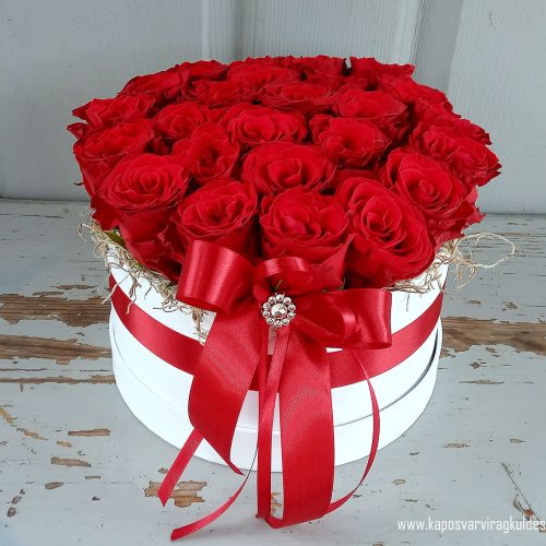 Valentin nap Vörös rózsa virágdoboz